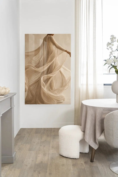 Flowing Beige - Moderne Wanddecoratie | Artprint, Glass Art & Wandkleed by Urban Cotton
