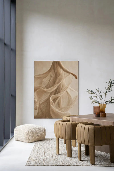 Flowing Beige - Moderne Wanddecoratie | Artprint, Glass Art & Wandkleed by Urban Cotton