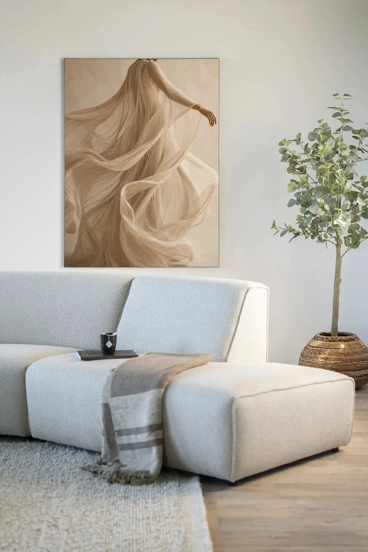 Flowing Beige - Moderne Wanddecoratie | Artprint, Glass Art & Wandkleed by Urban Cotton