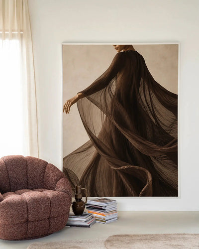 Flowing Brown - Moderne Wanddecoratie | Artprint, Glass Art & Wandkleed by Urban Cotton