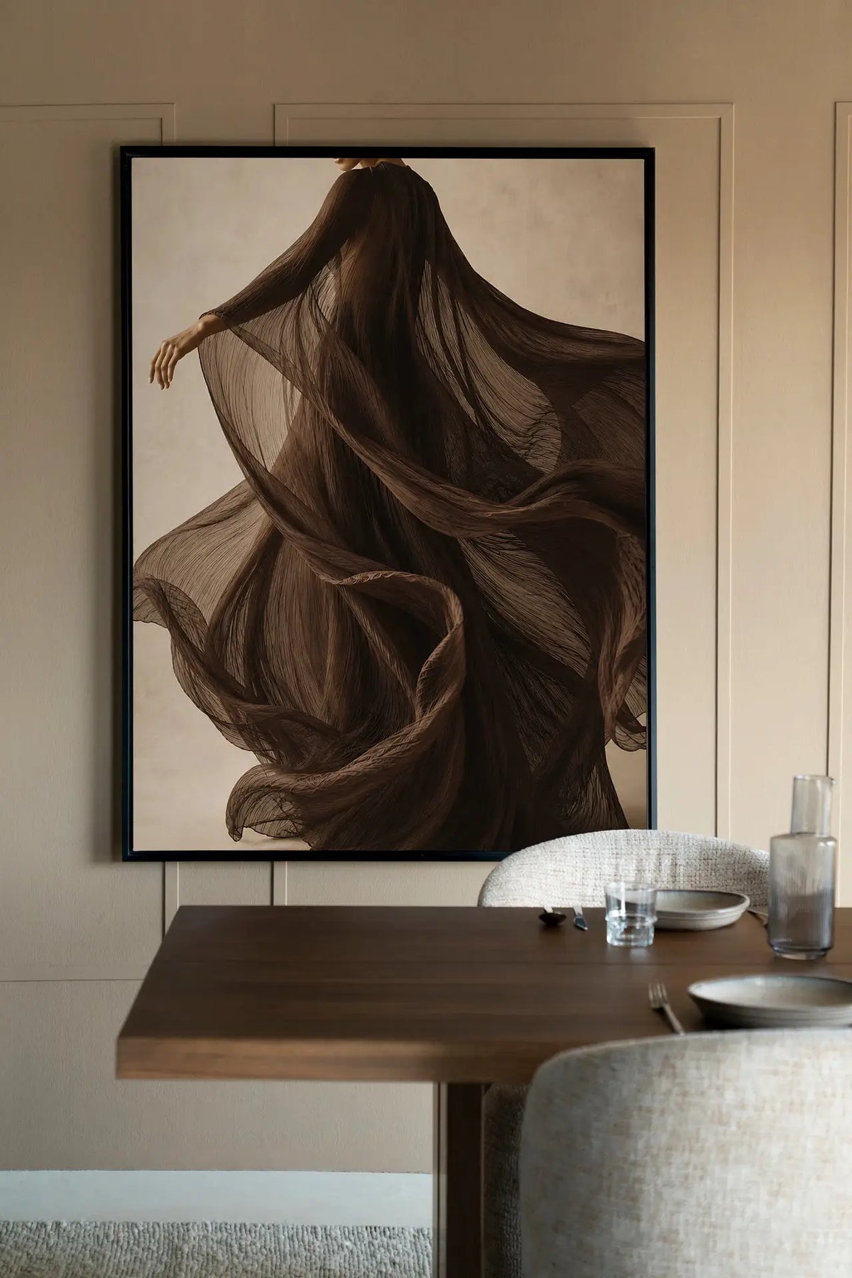 Flowing Brown - Moderne Wanddecoratie | Artprint, Glass Art & Wandkleed by Urban Cotton