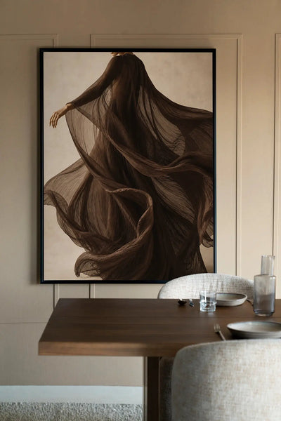 Flowing Brown - Moderne Wanddecoratie | Artprint, Glass Art & Wandkleed by Urban Cotton