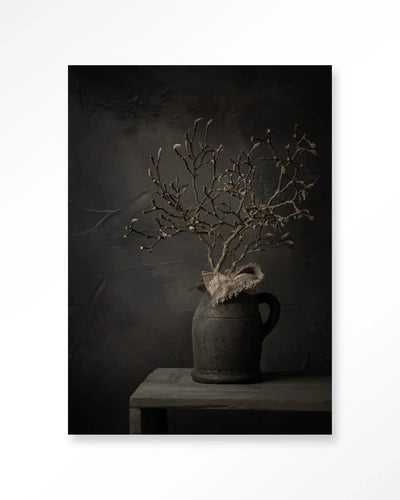 Rustic Magnolia Branch - Moderne Wanddecoratie | Artprint, Glass Art & Wandkleed by Urban Cotton