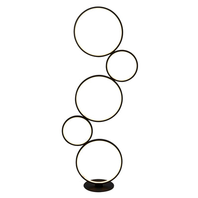 Vloerlamp Cirque 5Lt Ring - Black Metal & Opal Silicon by Searchlight