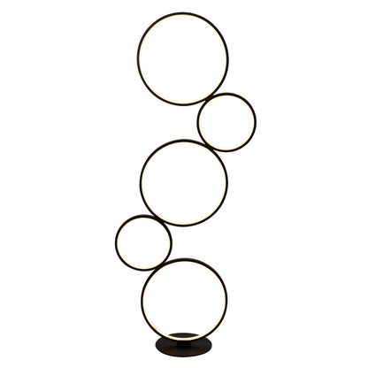 Cirque 5Lt Ring Floor Lamp  - Black Metal & Opal Silicon