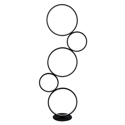 Vloerlamp Cirque 5Lt Ring - Black Metal & Opal Silicon by Searchlight