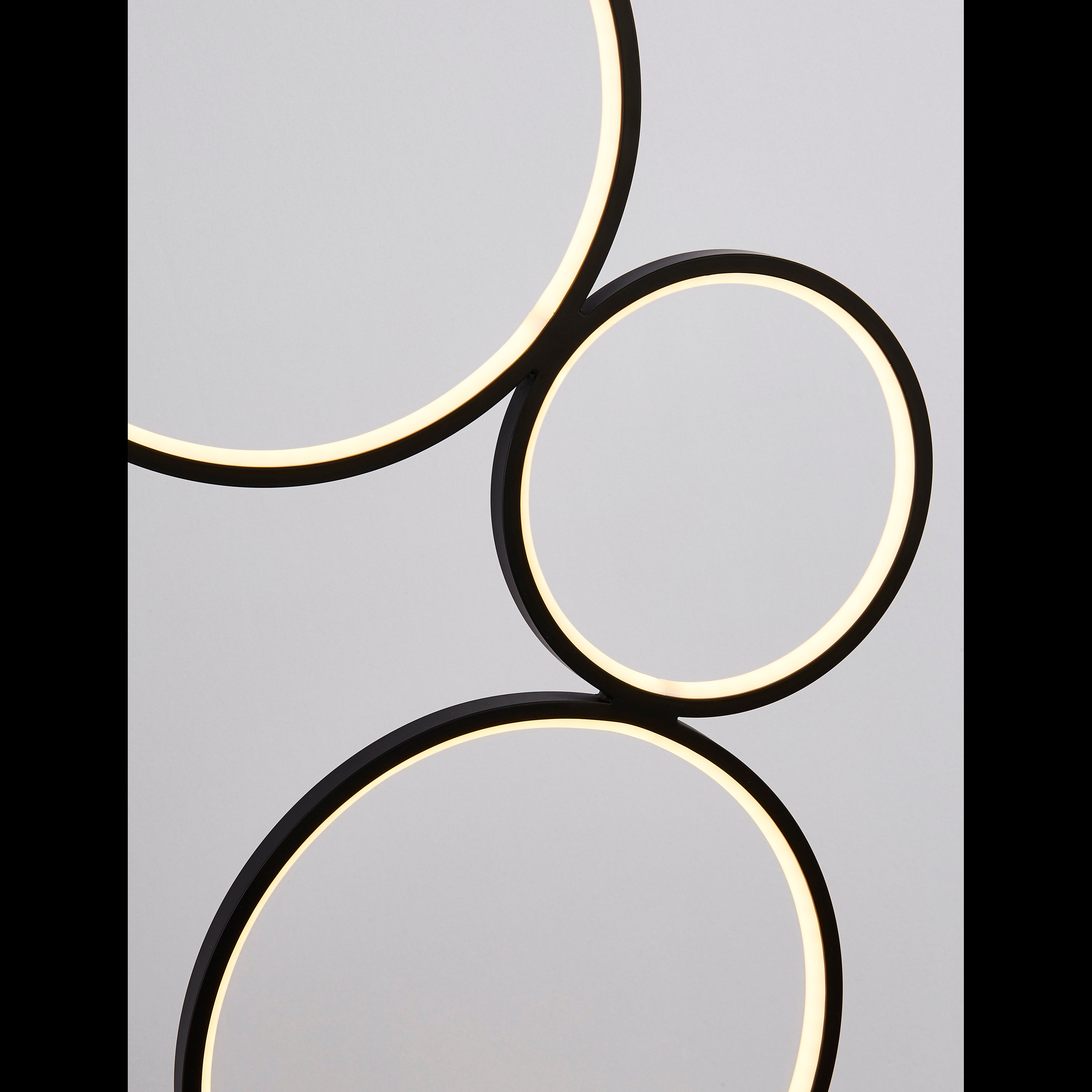 Cirque 5Lt Ring Floor Lamp  - Black Metal & Opal Silicon