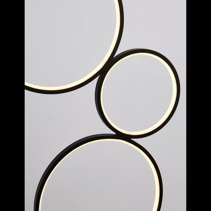 Cirque 5Lt Ring Floor Lamp  - Black Metal & Opal Silicon