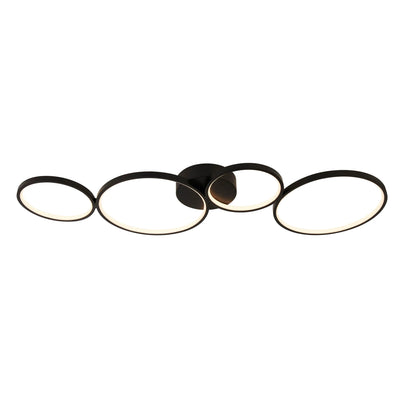 Plafondlamp Cirque 4Lt Ring - Black Metal by Searchlight