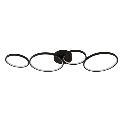 Plafondlamp Cirque 4Lt Ring - Black Metal by Searchlight