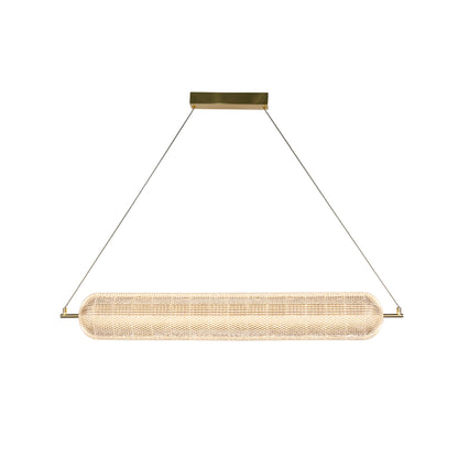 Capsule LED Convertible Pendant, Satin Brass Metal and Acryl