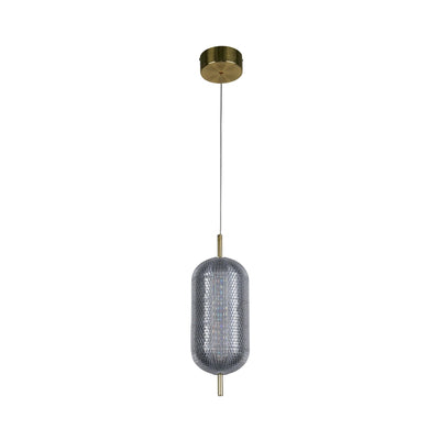 Hanglamp Capsule LED - Satin Brass Metal and Acrylic Shade by Searchlight