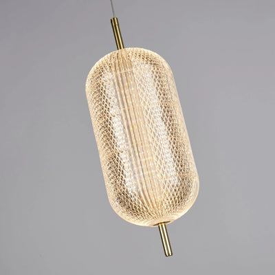 Hanglamp Capsule LED - Satin Brass Metal and Acrylic Shade by Searchlight