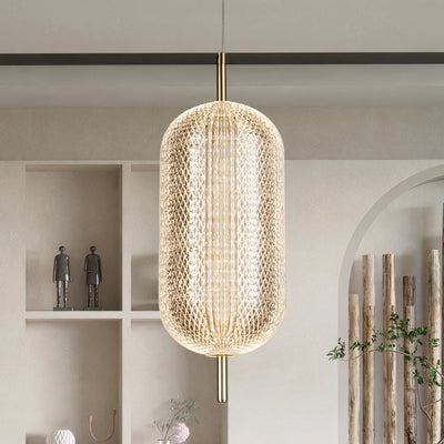 Hanglamp Capsule LED - Satin Brass Metal and Acrylic Shade by Searchlight