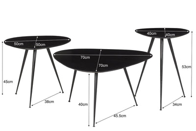 Salontafel Brix Loua Zwart set van 3 by Brix