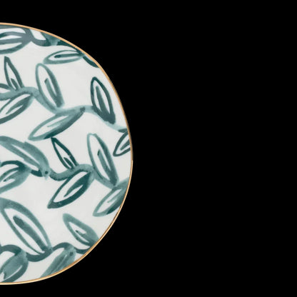 Good Morning bord Leaves Aqua, Ø17 Cm