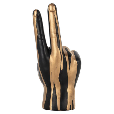 Deco object hand peace (Zwart/goud) by Richmond Interiors