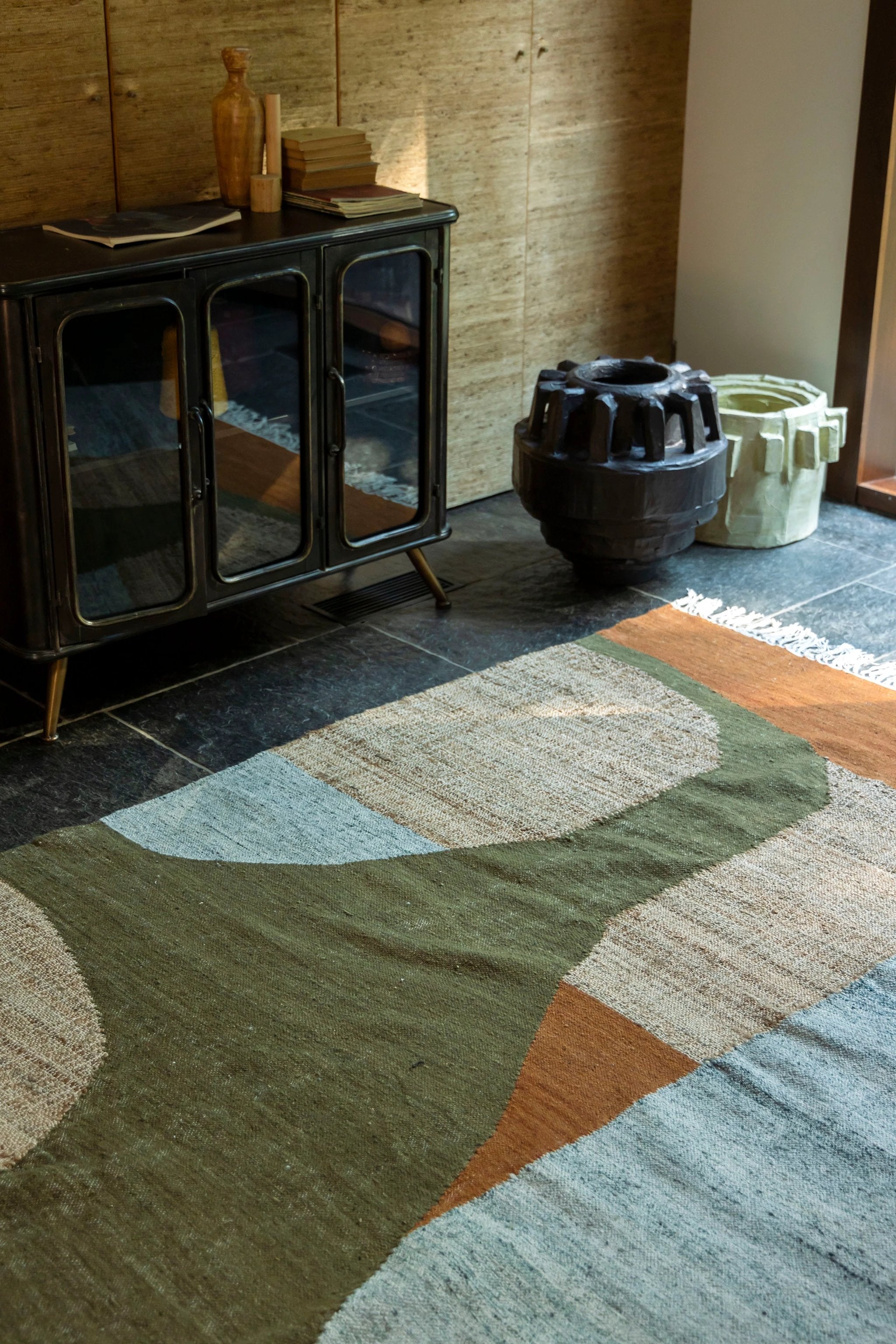 Vloerkleed Pavilion 200x300 Natural Green Brown by Dutchbone