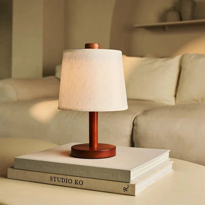 Tafellamp oplaadbaar Rover kastanje bruin hout by Tavellio - Amsterdam