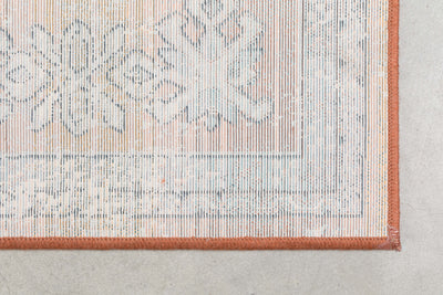 Vloerkleed Mahal Blue/Brick 200x300 by Dutchbone