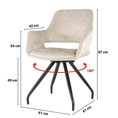 Capp Beige Fluweel (set van 2) by Livingfurn