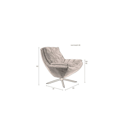 Fauteuil Vince Beige Fr by Dutchbone