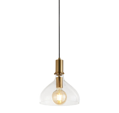 Hanglamp Margarita - Brass Metal & Clear Glass by Searchlight