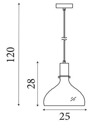 Hanglamp Margarita - Brass Metal & Clear Glass by Searchlight