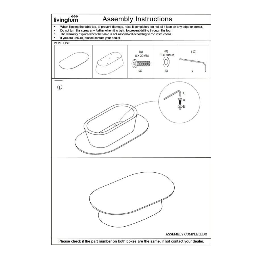 Eettafel Novero Ovaal 120 cm by Livingfurn