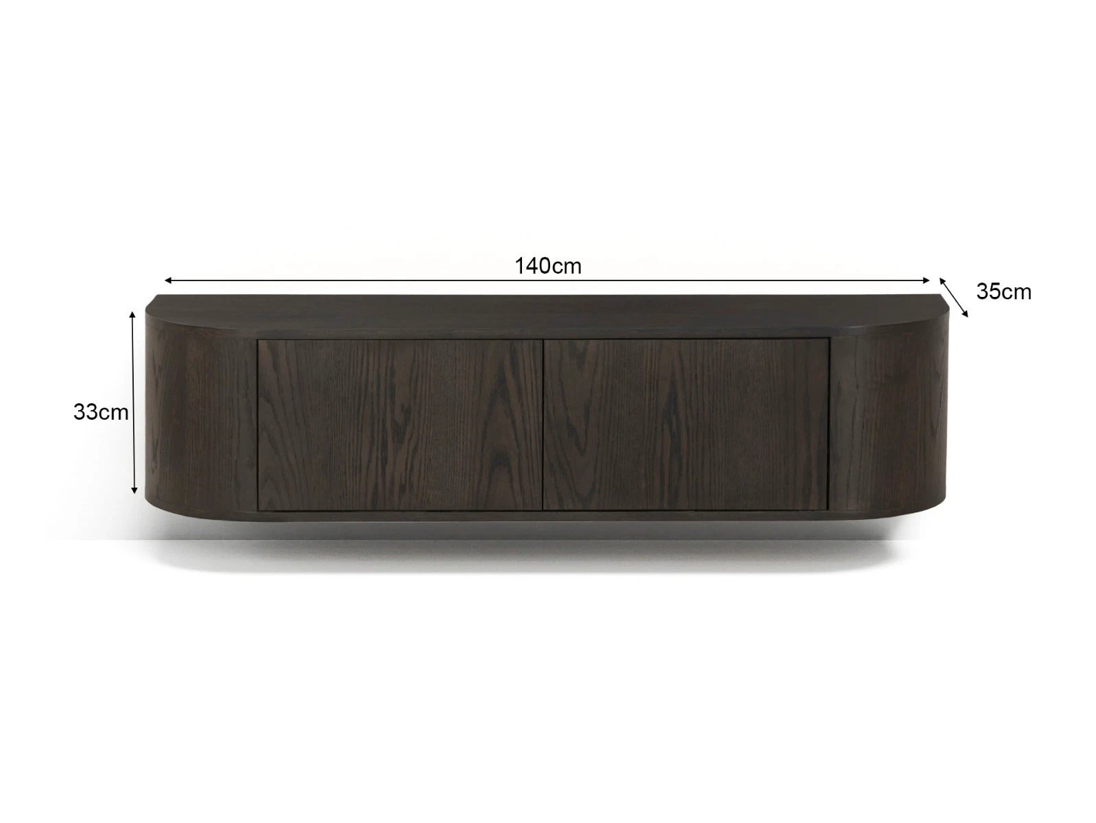 TV-meubel Novero Espresso zwevend 140 cm by Livingfurn