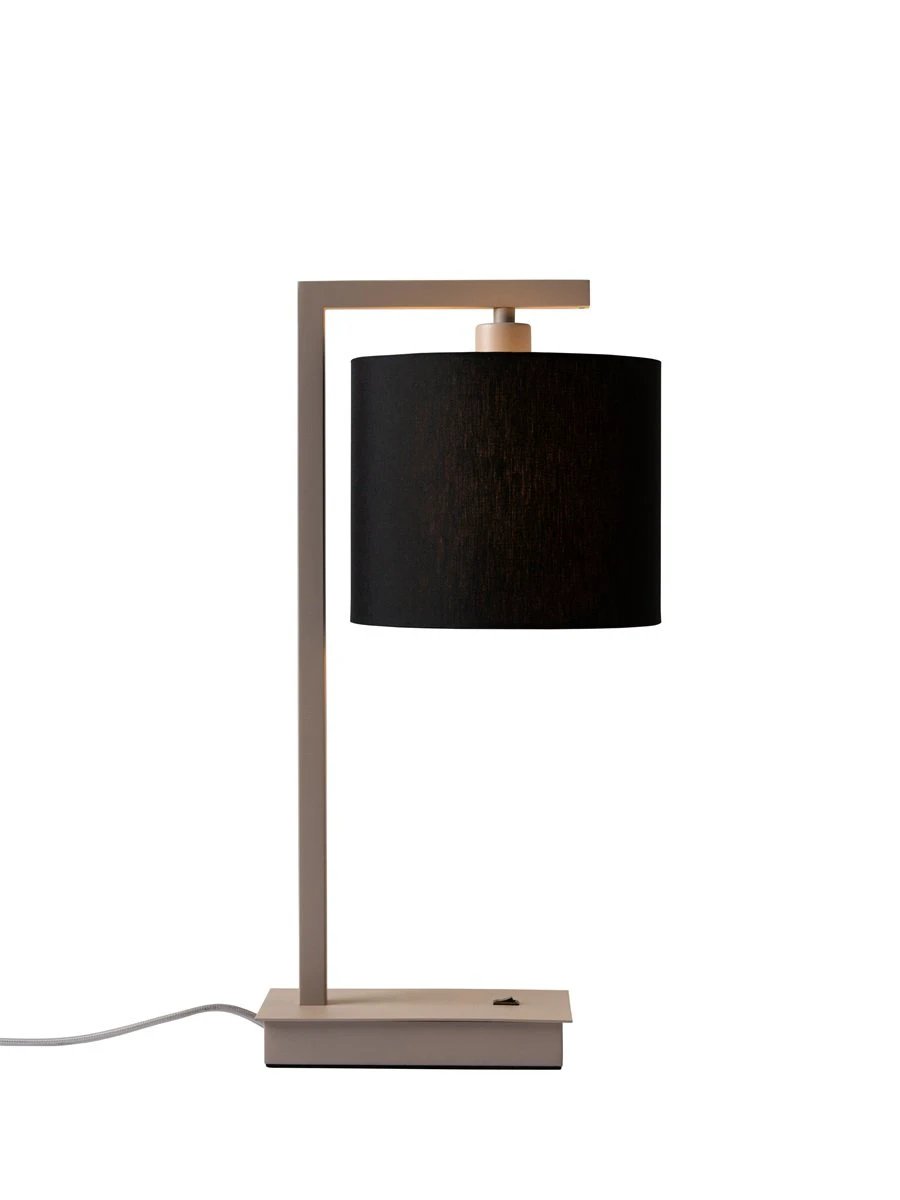 Tafellamp Boston zand met zwarte kap Ø18 x 15cm by it's about RoMi