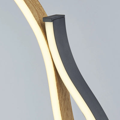 Tafellamp Bloom - Black Metal & Wood Effect by Searchlight