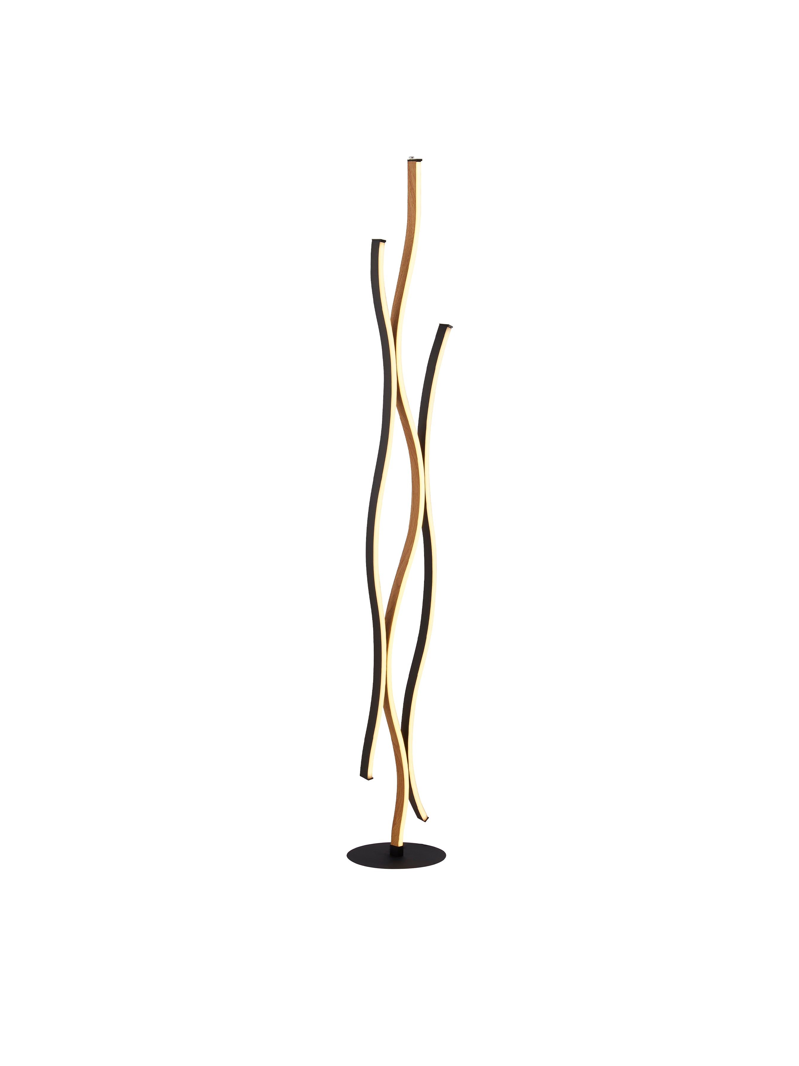 Bloom Floor Lamp - Black Metal & Wood Effect