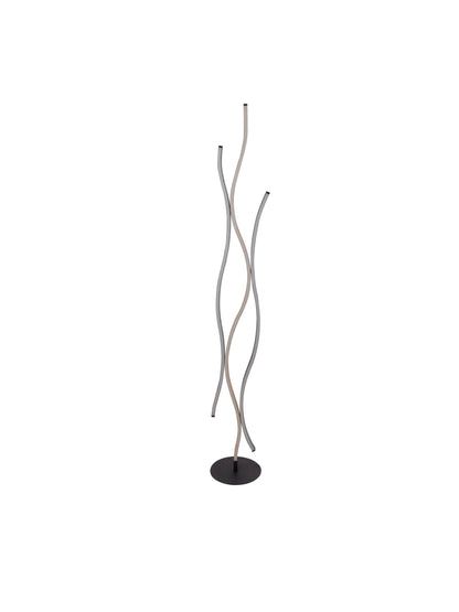 Bloom Floor Lamp - Black Metal & Wood Effect