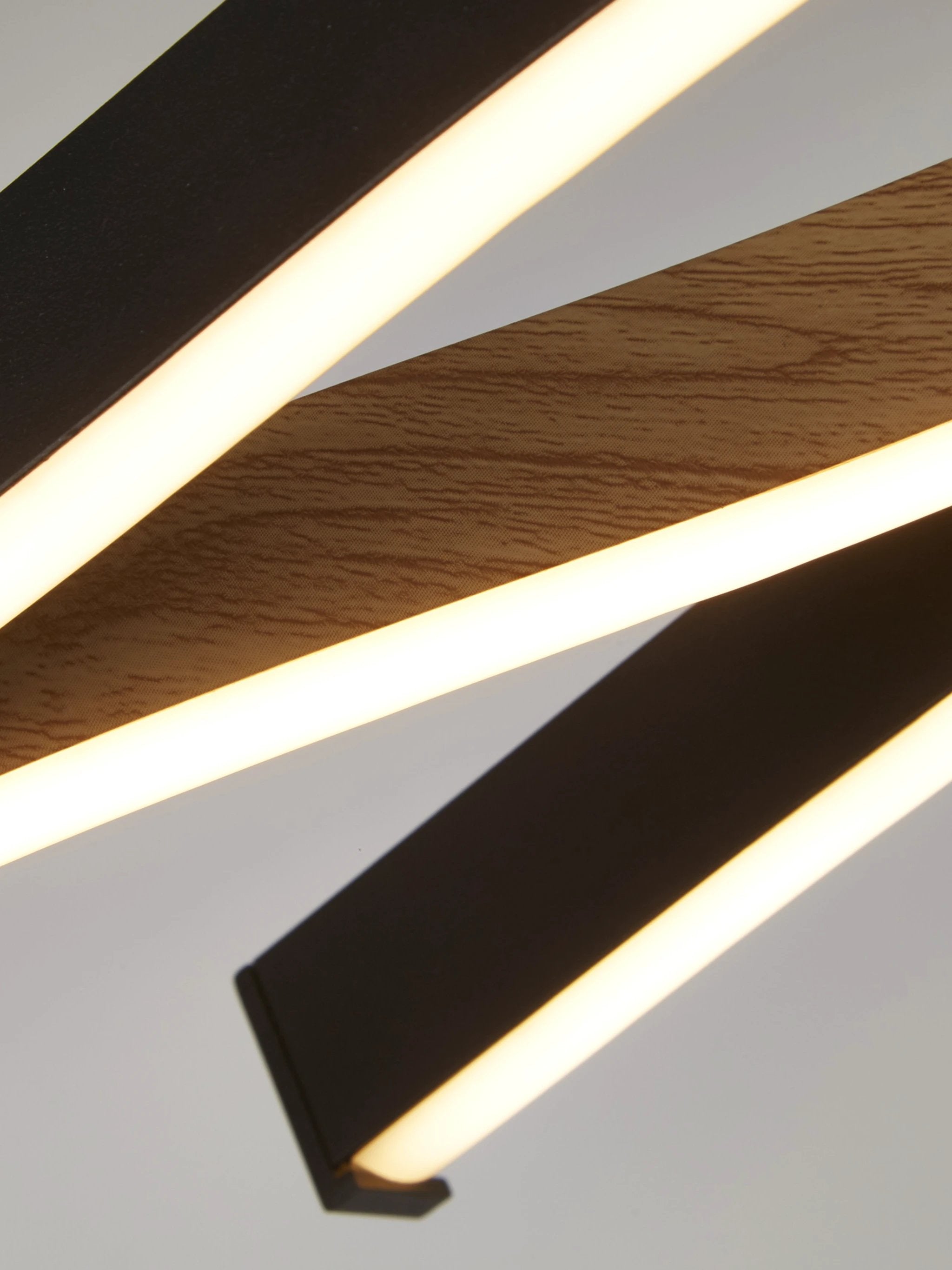 Hanglamp Bloom - Black Metal & Wood Effect by Searchlight