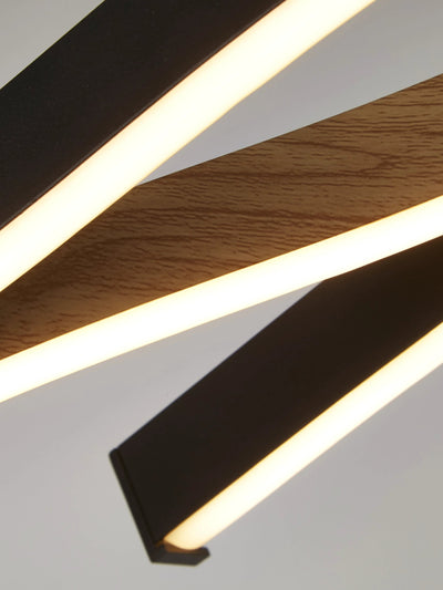 Hanglamp Bloom - Black Metal & Wood Effect by Searchlight