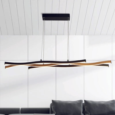 Hanglamp Bloom - Black Metal & Wood Effect by Searchlight