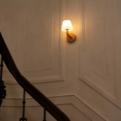 Wandlamp Oplaadbaar Ted lichtbruin hout