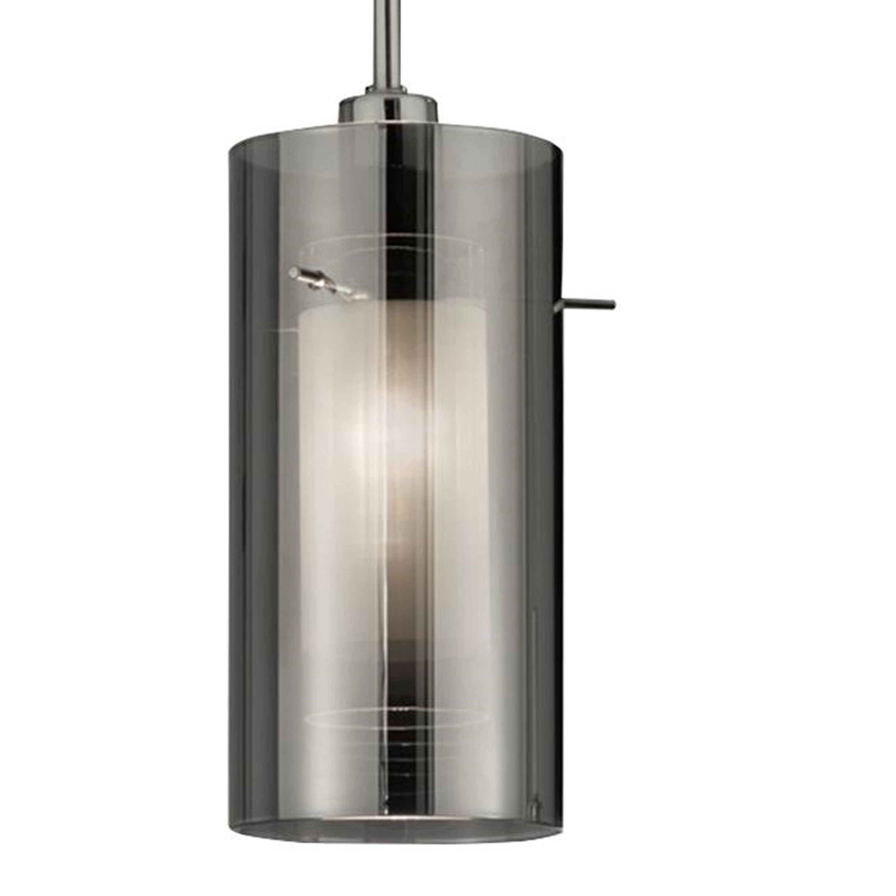 Duo II 3Lt Bar Pendant - Satin Silver & Smoked Glass