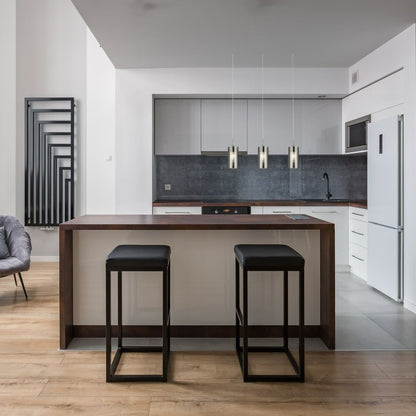 Duo II 3Lt Bar Pendant - Satin Silver & Smoked Glass