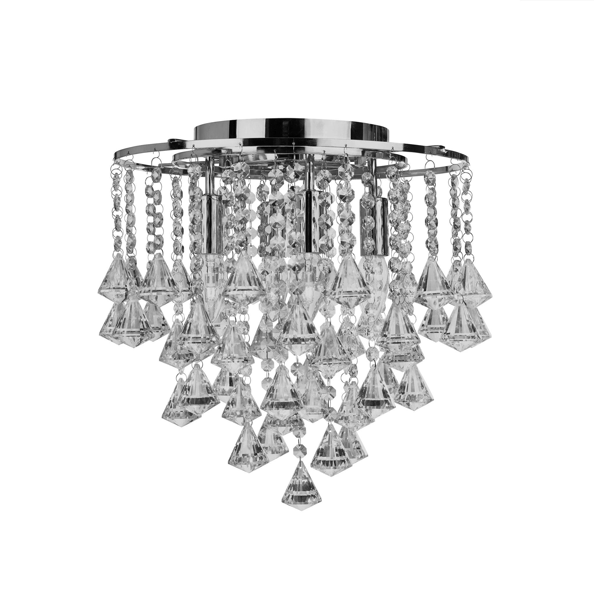 Plafondlamp Dorchester 5Lt Chrome Metal & Crystal by Searchlight