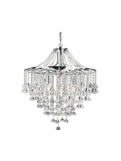 Kroonluchter Dorchester 5Lt Chrome Metal & Crystal by Searchlight