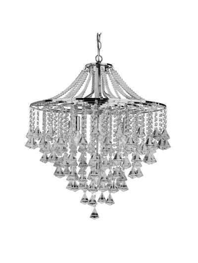 Kroonluchter Dorchester 5Lt Chrome Metal & Crystal by Searchlight