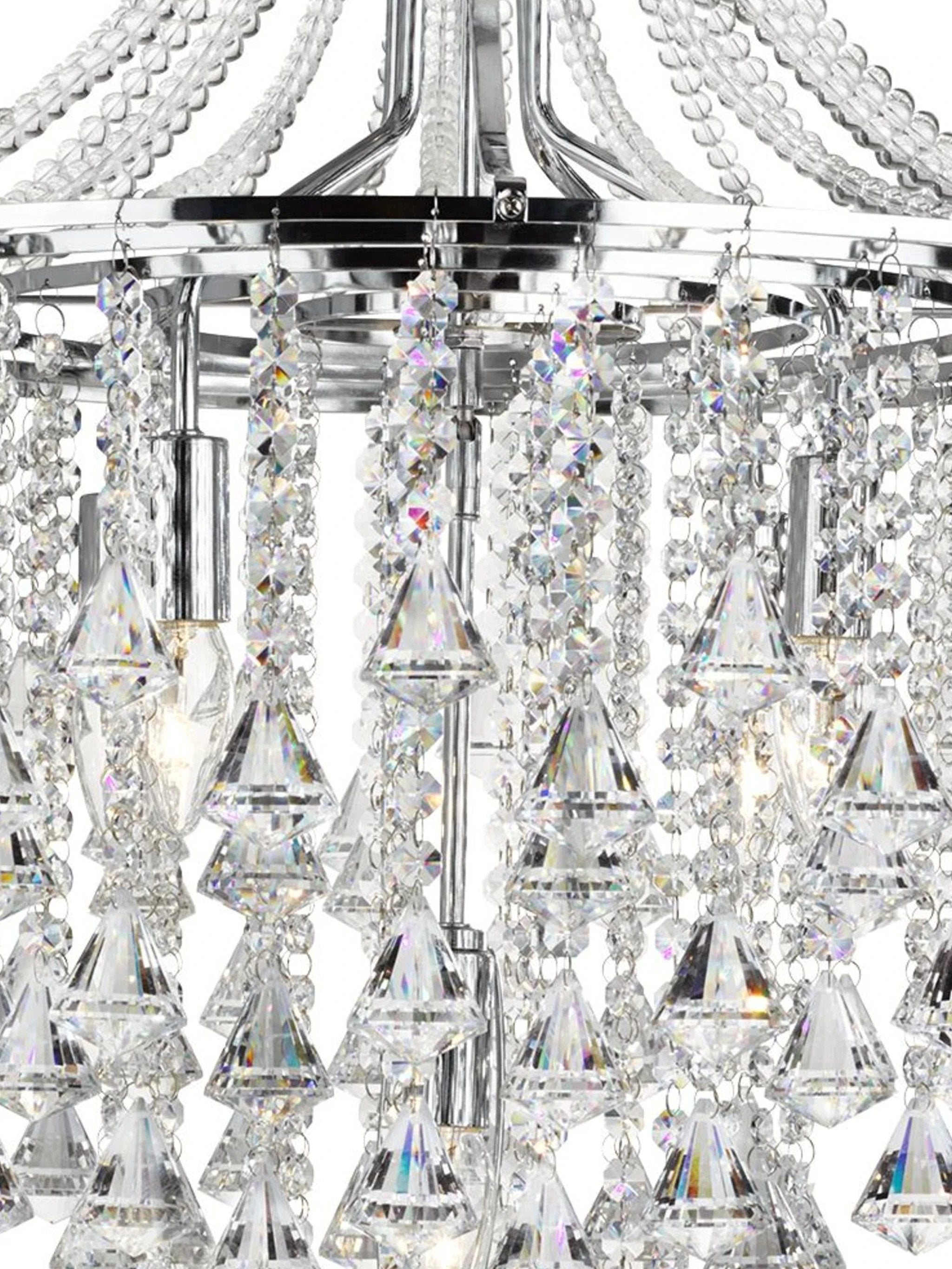 Kroonluchter Dorchester 5Lt Chrome Metal & Crystal by Searchlight