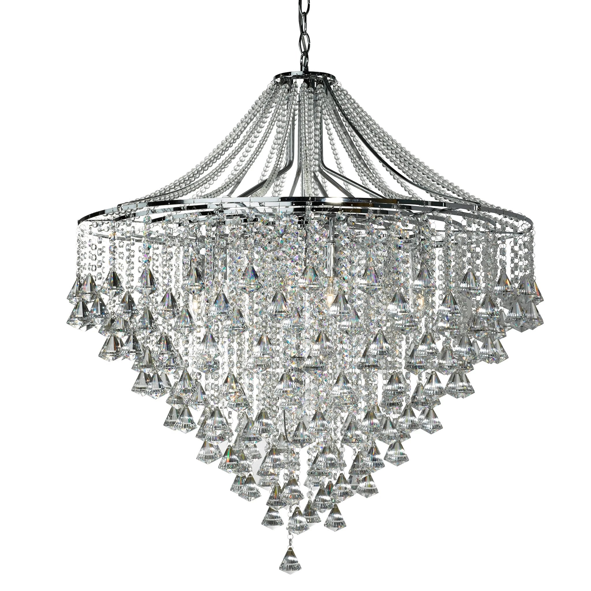 Kroonluchter Dorchester 7Lt Chrome & Crystal by Searchlight