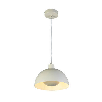 Mars 1LT Pendant, Matt Cream Metal & Cream Inner 40cm