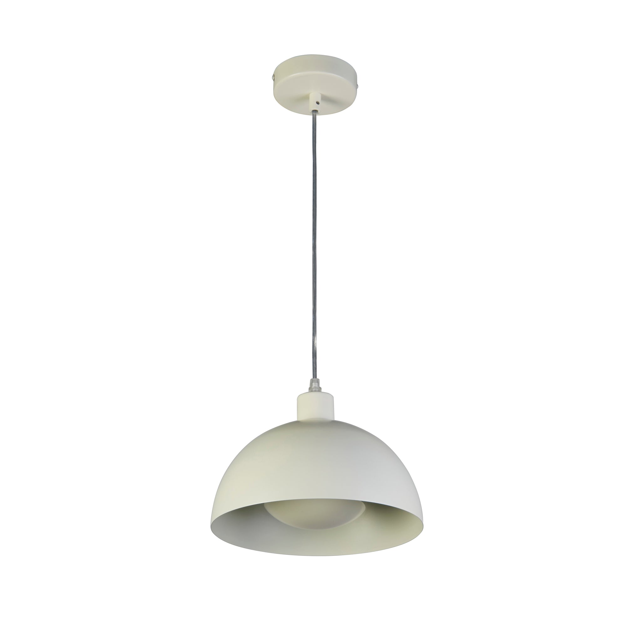 Mars 1LT Pendant, Matt Cream Metal & Cream Inner 40cm