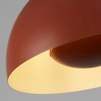 Hanglamp Mars 1LT - Burnt Orange Metal & Cream Inner 40cm by Searchlight