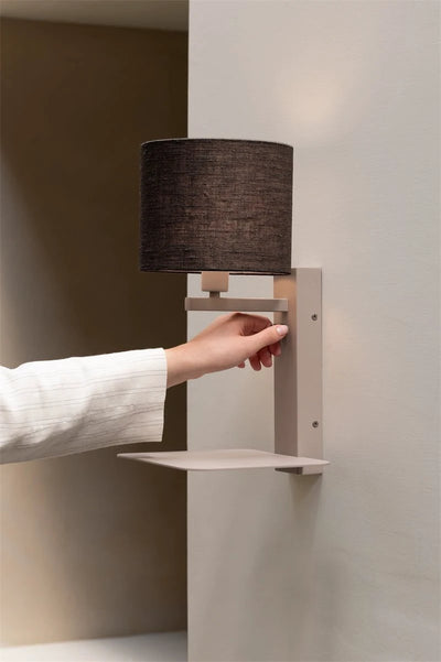 Wandlamp Florence met zwarte kap Ø18 x 15cm by it's about RoMi