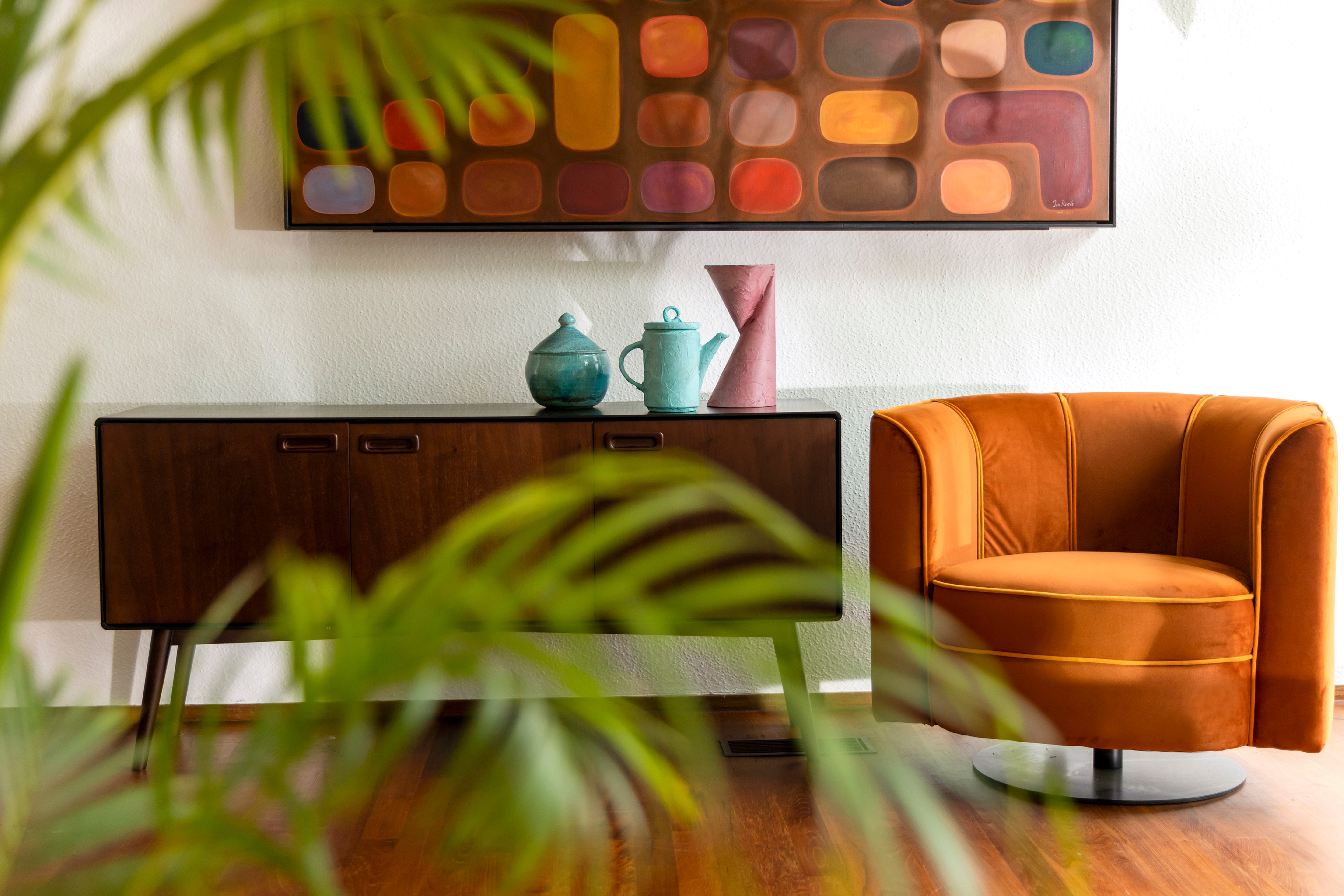 Lounge Chair Flower Orange